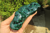 Polished Flower Banded Malachite Free Forms x 3 From Congo