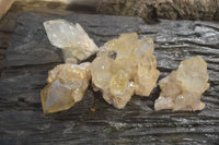 Natural Citrine and Smokey Quartz Crystals and Clusters x 4 From Luena, Congo