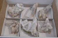 Natural Drusy Quartz Coated Calcite Pseudomorph Specimens x 6 From Alberts Mountain, Lesotho