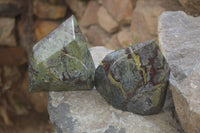 Polished Bastite Dragons Blood Stone Crystal Points x 2 From Tshipise, South Africa