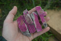 Natural Salrose Cobaltion Dolomite with malachite Specimens x 12 From Kakanda, Congo