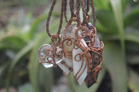 Polished Mixed Copper Wire Wrapped Pendants x 6 From Southern Africa