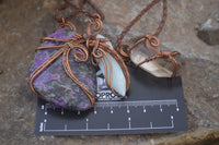 Polished Mixed Copper Wire Wrapped Pendants x 6 From Southern Africa