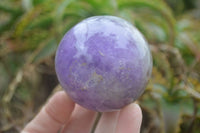 Polished Smokey Chevron Amethyst Spheres x 4 From Madagascar