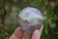 Polished Smokey Chevron Amethyst Spheres x 4 From Madagascar