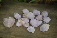 Natural Amethyst and Ametrine Cactus Flower Spirit Quartz Clusters x 12 From Boekenhouthoek, South Africa