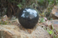 Polished Black Basalt Spheres x 3 From Antsirabe, Madagascar