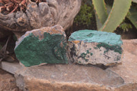 Natural Botryoidal Malachite Specimens x 3 From Congo