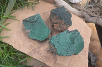 Natural Botryoidal Malachite Specimens x 3 From Congo