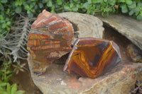 Polished On One Side Nguni Jasper Specimens x 2 From Prieska, South Africa