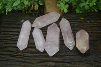 Polished Gemmy Rose Quartz Double Terminated Points x 6 From Madagascar