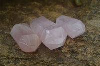 Polished Gemmy Rose Quartz Double Terminated Points x 6 From Madagascar