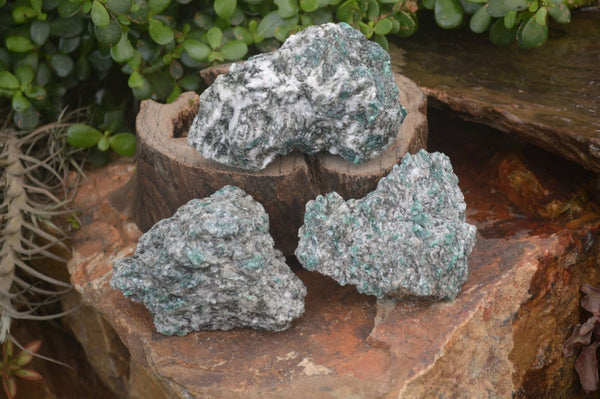 Natural Rare Emerald Mica In Matrix Cobbed Specimens x 3 From Mutoko, Zimbabwe