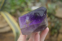 Polished Amethyst Window Quartz Crystals x 3 From Akansobe, Madagascar