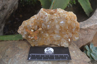 Natural Golden Limonite Quartz Clusters x 3 From Solwezi, Zambia