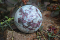 Polished Rubellite Pink Tourmaline Spheres x 3 From Ambatondrazaka, Madagascar