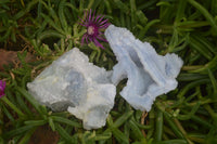 Natural Etched Blue Chalcedony Specimens x 24 From Nsanje, Malawi