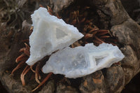 Natural Etched Blue Chalcedony Specimens x 24 From Nsanje, Malawi