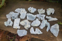 Natural Etched Blue Chalcedony Specimens x 24 From Nsanje, Malawi