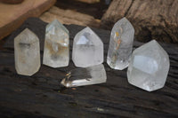 Polished Rare Inclusion Quartz Points x 6 From Madagascar