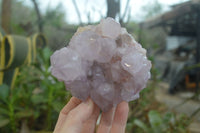 Natural Cactus Flower Lilac Amethyst Spirit Quartz Clusters x 2 From Boekenhouthoek, South Africa