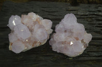 Natural Cactus Flower Lilac Amethyst Spirit Quartz Clusters x 2 From Boekenhouthoek, South Africa