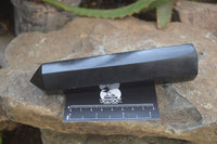 Polished Black Basalt Point-Prism x 6 From Antsirabe, Madagascar