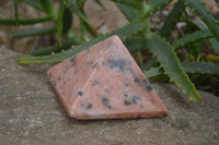 Polished Orange Twist Calcite Pyramids x 3 From Maevantanana, Madagascar