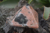 Polished Orange Twist Calcite Pyramids x 3 From Maevantanana, Madagascar