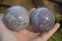 Polished Lepidolite With Rubellite Tourmaline Spheres x 6 From Madagascar