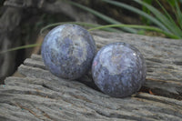 Polished Lepidolite With Rubellite Tourmaline Spheres x 6 From Madagascar