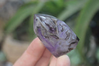 Polished Smokey Amethyst Window Quartz Crystals x 12 From Madagascar