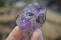 Polished Smokey Amethyst Window Quartz Crystals x 12 From Madagascar