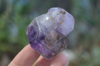 Polished Smokey Amethyst Window Quartz Crystals x 12 From Madagascar