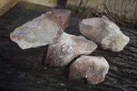 Natural Red Hematoid Quartz Single Crystals x 4 From Karoi, Zimbabwe