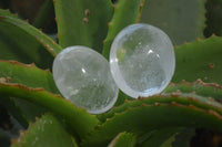 Polished Clear Quartz Galet-Palm Stones x 12 From Madagascar