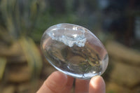 Polished Clear Quartz Galet-Palm Stones x 12 From Madagascar