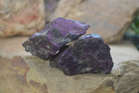 Natural Rare Metallic Purpurite Cobbed Specimens x 12 From Erongo, Namibia