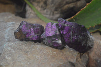 Natural Rare Metallic Purpurite Cobbed Specimens x 12 From Erongo, Namibia