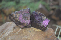 Natural Rare Metallic Purpurite Cobbed Specimens x 12 From Erongo, Namibia