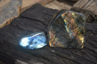 Polished Labradorite Standing Free Forms x 2 From Tulear, Madagascar