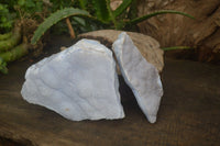 Natural Crystalline Blue Lace Agate Plates x 2 From Namibia