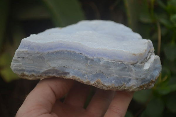 Natural Crystalline Blue Lace Agate Plates x 2 From Namibia