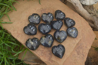 Polished Iolite Hearts x 12 From Ambatofinandrahana, Madagascar