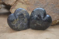 Polished Iolite Hearts x 12 From Ambatofinandrahana, Madagascar