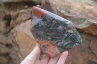 Polished Bloodstone Point-Prisms x 2 From Swaziland