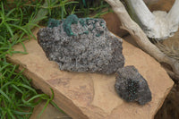 Natural Ball Malachite On Quartz Matrix Specimens x 2 From Mindigi Mine, Congo