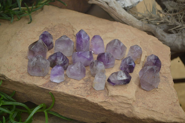 Polished Smokey Amethyst Window Quartz Point-Prism x 20 From Akansobe, Madagascar