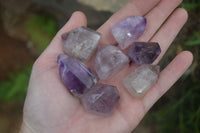 Polished Smokey Amethyst Window Quartz Point-Prism x 20 From Akansobe, Madagascar