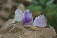 Polished Smokey Amethyst Window Quartz Point-Prism x 20 From Akansobe, Madagascar